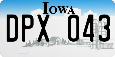 IA license plate DPX043