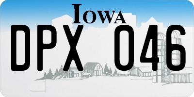 IA license plate DPX046