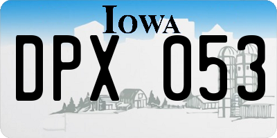IA license plate DPX053