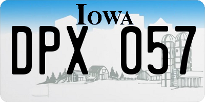 IA license plate DPX057