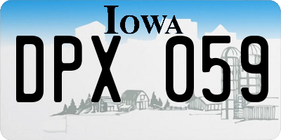 IA license plate DPX059