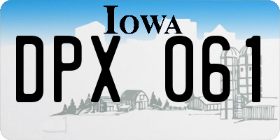 IA license plate DPX061