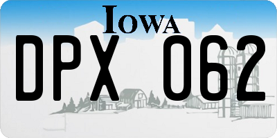 IA license plate DPX062