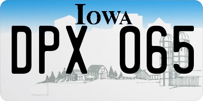 IA license plate DPX065