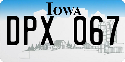 IA license plate DPX067