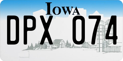 IA license plate DPX074