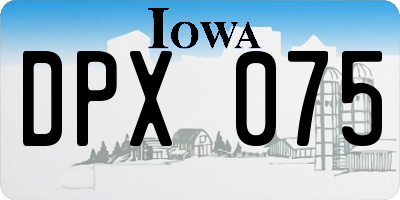 IA license plate DPX075