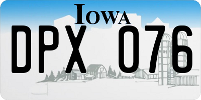 IA license plate DPX076
