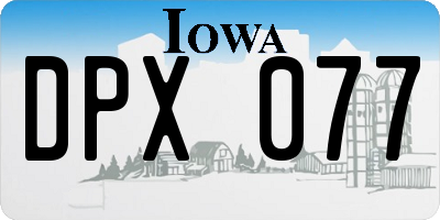 IA license plate DPX077