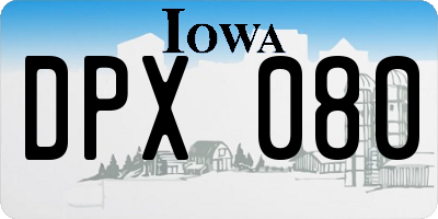 IA license plate DPX080