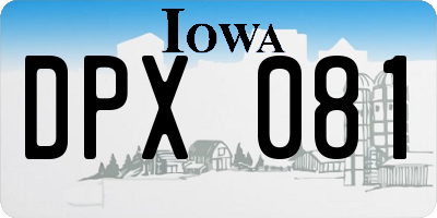 IA license plate DPX081