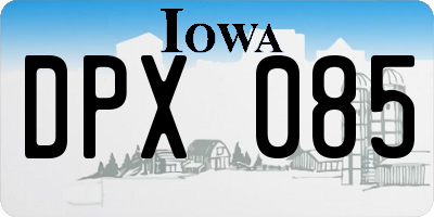 IA license plate DPX085