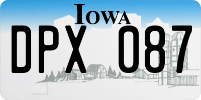 IA license plate DPX087