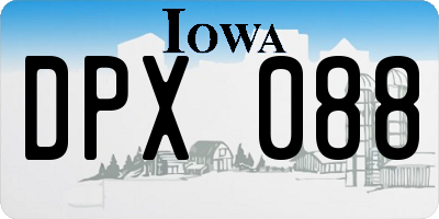 IA license plate DPX088