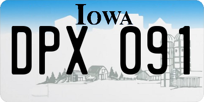 IA license plate DPX091