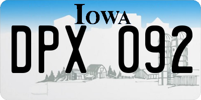 IA license plate DPX092