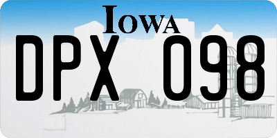 IA license plate DPX098