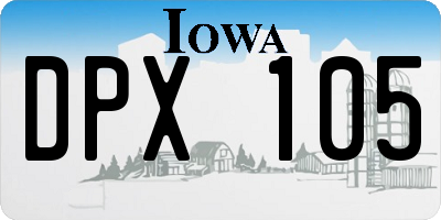 IA license plate DPX105