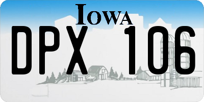 IA license plate DPX106