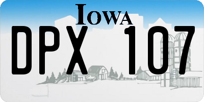 IA license plate DPX107