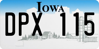 IA license plate DPX115