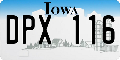 IA license plate DPX116