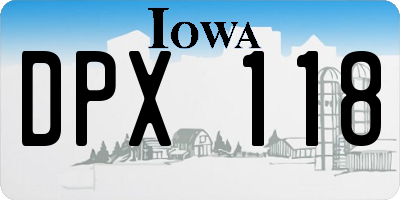 IA license plate DPX118