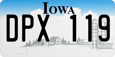 IA license plate DPX119