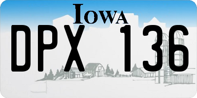 IA license plate DPX136
