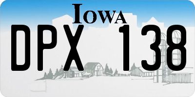 IA license plate DPX138