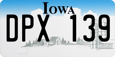 IA license plate DPX139