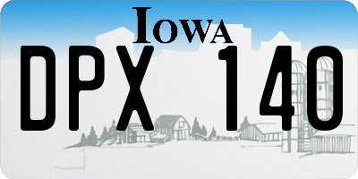 IA license plate DPX140