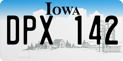IA license plate DPX142