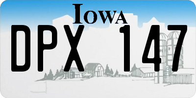 IA license plate DPX147