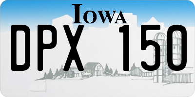 IA license plate DPX150