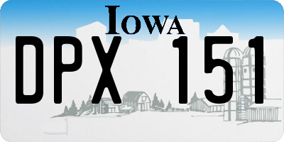 IA license plate DPX151
