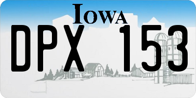 IA license plate DPX153