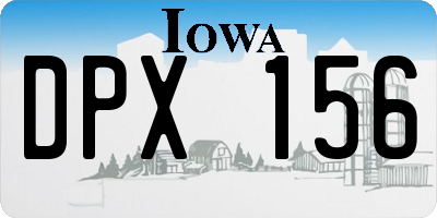 IA license plate DPX156