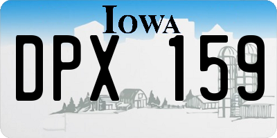IA license plate DPX159