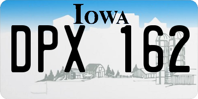 IA license plate DPX162