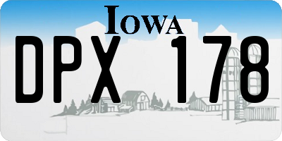 IA license plate DPX178