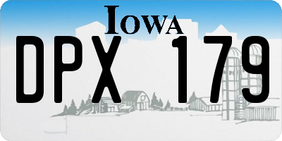 IA license plate DPX179