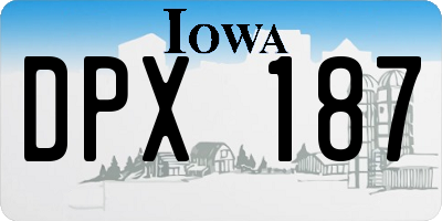 IA license plate DPX187