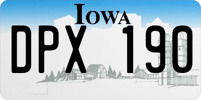 IA license plate DPX190
