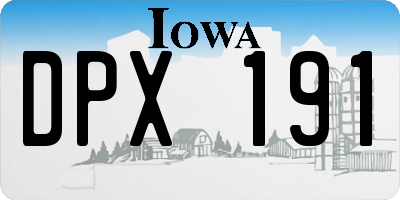 IA license plate DPX191