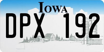 IA license plate DPX192