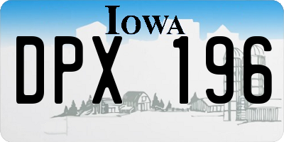 IA license plate DPX196