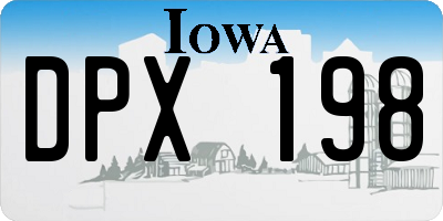 IA license plate DPX198