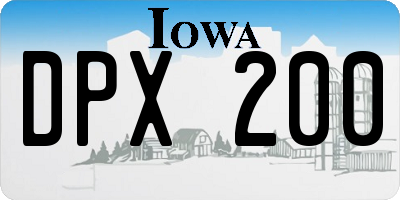 IA license plate DPX200