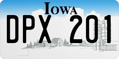 IA license plate DPX201